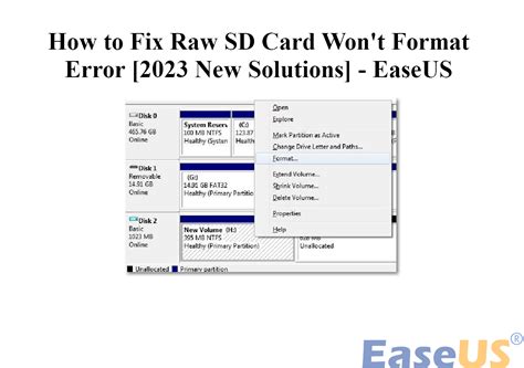 sd card won't be formatted